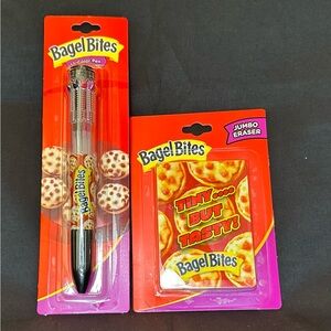 🎄🎁 Bagel Bites Multi-Color Pen and Jumbo Eraser Set